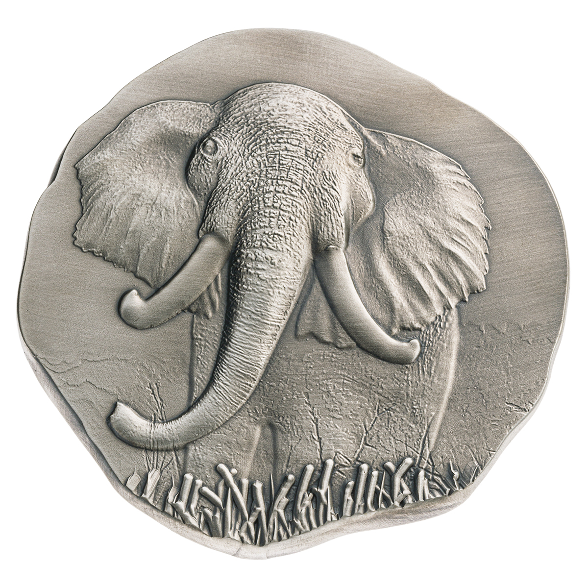 ARGENTIA SILVER ‘ELEPHANT’ ROUND, 10 OZ .9999 – ANTIQUE FINISH