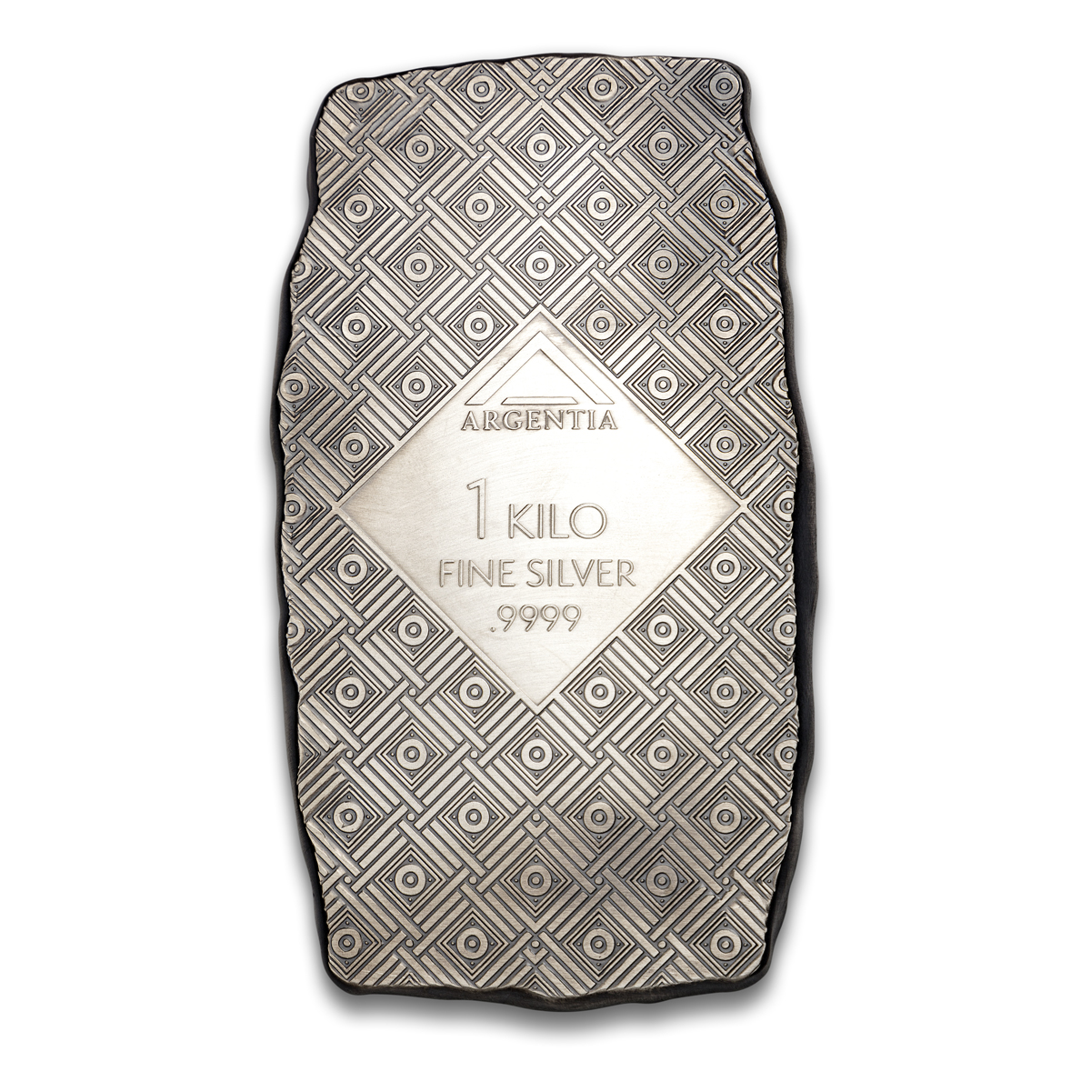 ARGENTIA SILVER ‘WOMAN ON WATER’ BAR, 1 KILO .9999 – ANTIQUED FINISH - Image 2